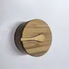 Pote de Sal de Bambu Mais Vendido na Amazon Transfronteiriço Garrafa de Condimento para Cozinha Suprimentos de Cozinha Caixa Redonda de Condimento de Bambu