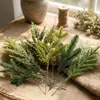 Plantas artificiales, varios tipos de agujas de pino, decoraciones de Navidad, accesorios para plantas, guirnaldas decorativas navideñas, plantas verdes artificiales de plástico