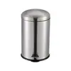 Cubo de basura redondo para el hogar con tapa, operado con pedal para cocina, sala de estar, baño, cubo de basura de acero inoxidable engrosado operado con pedal
