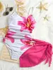 Nuevo traje de baño transfronterizo para niños 2027, traje de baño de dos piezas estampado para niñas para playa y aguas termales, adecuado para niños mayores
