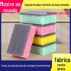 Esponja de lavar louça colorida transfronteiriça, bloco de esponja de algas marinhas, esfregão absorvente, fábrica de limpeza doméstica de cozinha