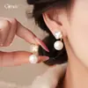 Pendientes de Flor de Zircón y Perla con Aguja de Plata Electrochapada en Oro Real de 14K Pendientes de Lujo Accesible Pendientes de Gama Alta Pendientes Retro Franceses para Mujer