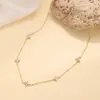 Collar de Trébol de Cuatro Hojas con Circonita Simple Estilo Europeo y Americano Transfronterizo para Mujer, Lujo Ligero, Elegantes Pendientes, Pulseras y Collares de Gama Alta al por Mayor