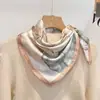 Lenço de Seda Vintage Estampado Estilo Francês para Mulheres, Lenço de Cabeça Decorativo Fino de Verão, Bandana de Amarrar de Alta Qualidade, Lenço Quadrado Respirável
