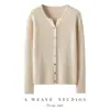 Cárdigan de Cachemira para Mujer, Elegante Suéter de Cachemira de Cabra, Suave y Ajustado, Ropa de Abrigo, Chaqueta Suéter de Punto con Cuello Redondo