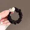 Moda Joker Preto Elegante Pérola Intestino Delgado Elástico de Cabelo Novo Alta Elasticidade Durável Corda de Cabelo Elástico Headwear Atacado