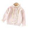 Conjunto de Dos Piezas de Punto para Niña 2022 Otoño e Invierno Patrón de Espiga Abrigo Suéter para Niños Pequeños