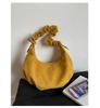 Bolso de Gamuza Retro con Cordón Tipo Empanada Nuevo Estilo Coreano Simple Casual Plegado para el Brazo Bolso de Gran Capacidad de un Solo Hombro Cruzado