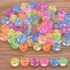 100/paquete 35 letras de resina acrílica amor cuentas luminosas espaciadoras colores mezclados niños DIY