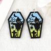 Venta caliente transfronteriza acrílico Halloween ataúd fantasma pendientes collar llavero bolsa colgante accesorios