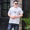 Camiseta masculina de manga curta plus size estampa de tigre algodão puro gola redonda homem gordo solto meia manga juventude base camisa moderna