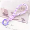 Lanyard Corto Tejido Mini de 8 cm Colgante de Llavero de Peluche Colgante Llavero Correa de Teléfono Tejida a Mano con Bloqueo de Color