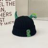 Gorro de otoño e invierno para bebé, bonito y súper lindo gorro de lana con forma de dinosaurio, jersey cálido de punto para niños y niñas de invierno.