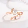Anillo Dulce Botón Retro Francés Perla de Imitación Lujo Accesible Moda Simple Nicho Alto Nivel Abierto Creativo
