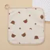 Toalla facial de colgar para niños crepé toalla babero para bebé toalla de lavado para baño de bebé toalla cuadrada de gasa de cuatro capas