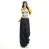 Elegantes jeans de mezclilla cruda con botones para mujer, nuevo modelo transfronterizo de otoño 2026, jeans curvos de cintura alta ajustables para mujer