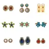 Pendientes de Aleación de Cobre para Mujer con Estilo Retro Francés, Diseño de Nicho, Temperamento Elegante de Gama Alta, Transmisión en Vivo Transfronteriza de Segunda Mano