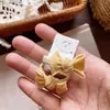 Anel de Toalha de Mão com Laço de Cabelo em Estilo Coreano para Crianças, Nova Cor Vibrante de Seda Leite, Feito à Mão, Que Não Danifica o Cabelo