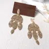 Brincos Transfronteiriços Retrô Onda d'Água Ombro Caído Geométricos Irregulares Oval Quadrado com Franjas Temperamento Europeu e Americano Design Avançado
