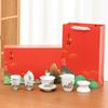 Juego de Té de Porcelana Blanca China Guochao Juego de Diez Tazas Hogar Dehua Kung Fu Porcelana Blanca Ceremonia de Empresa Cerámica con Mano