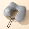 Almohada Inflable Portátil en Forma de U para Viaje, Soporte Cervical, Ideal para Vuelos, Viajes de Negocios, Oficina y Viajes de Larga Distancia