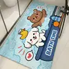 Tapete de Banheiro Circular Crocodilo de Desenho Animado Tapete de Porta de Entrada Antiderrapante Bloqueador de Água Secagem Rápida Cortável para Vaso Sanitário