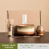 Conjunto de Batedor de Matcha Conjunto de Matcha de Cerâmica Batedor de Chá de Bambu Colher de Bambu Tigela de Matcha Suporte para Toalha de Chá Conjunto de Sete Peças