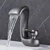 Grifo de lavabo de cascada creativo, lavabo bajo encimera, grifo de lavabo de cobre puro para baño, mueble de baño, lavabo de cobre, para uso doméstico