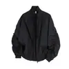 2026 Primavera/Otoño Nueva Chaqueta de Piloto Entrenador Arrugada a Prueba de Tres Elementos Moda Masculina Color Sólido Cuello Alto Chaqueta Casual para Hombre