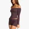 Nuevo top de yoga de hombros descubiertos para otoño y primavera-verano, camiseta deportiva de manga larga 100% pura para mujer, traje de fitness de secado rápido
