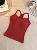 6341# Top Regata Slim com Estampa de Bolinhas para Mulheres Casual Versátil Camada Base Roupa Íntima Lindo Top para Usar por Cima com Costas Bonitas