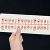 30 Peças de Unhas Wearable Puras Feitas à Mão com Laço Doce 3D, Diamante e Desenhos de Coração, Adesivos de Unhas Postiças Acabados, 30 Peças