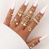Anillo de Mariposa Popular Transfronterizo Europeo y Americano Anillo Abierto Multijunta Set de Anillos Transfronterizo Más Vendido Set de 22 Anillos de Corazón