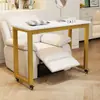Mesa de Manicura Doble de Lujo Ligero con Ruedas, Mesa de Manicura Desmontable, Mesa de Manicura Estilo Crema Ins de Tienda Japonesa
