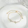 Corrente Elegante para Clavícula em Ouro Eletrodepositado com Zircônia Microincrustada para Mulheres, Pulseira Ajustável com Design de Borboleta Retrátil Atacado