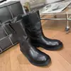 Botas Chelsea de Couro Estilo Europeu 2026 com Efeito Desgastado para Mulheres, Novas Botas Western Cowboy de Outono, Botas Curtas da Moda