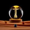 Exportación Transfronteriza Venta al Por Mayor Jindu Producción de Grabado Láser Estéreo 3D Bola de Cristal Brillante Adornos de Luz Nocturna