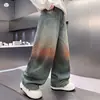 Jeans de Mezclilla Degradados para Niños 2026 Nuevas Llegadas de Otoño Niños Medianos y Grandes Pantalones de Pierna Ancha Pantalones de Pierna Recta Pantalones Largos