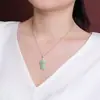 Artículos genuinos natural A calidad jade pequeño colgante de Pixiu plata S925 incrustado con piedra de jade hielo colgante de jade de colina de cuero para hombres y mujeres al por mayor