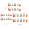 Caramelo Arcoíris Ojo de Gato Textura de Alta Gama Elegante Estilo Femenino Estilo Hermana Mayor Blanqueamiento Manicura Estilo Corto 30 Piezas Manicura Portátil