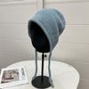 Gorro Pulóver Rizado de Lana de Visón Imitación Estilo Coreano para Mujer Otoño e Invierno Cálido del Norte Correas Ranura Trasera Gorro Pulóver