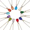 Conjunto de collar y aretes transfronterizos europeo y americano piedra de nacimiento de diciembre circonita acero inoxidable colgante de gota