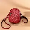 Bolsa Pequena de Couro Genuíno Feminina Romboidal para Celular 2020 Nova Famosa na Internet Versátil Bolsa Transversal para Celular Bolsa de Ombro Vertical