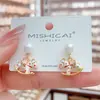 Brincos Minimalistas Versáteis de Pérola Gota de Óleo Cavalo do Zodíaco Estilo Coreano Tendência Brincos com Agulha de Prata com Senso de Design para o Trabalho