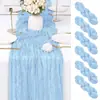 Amazon Transfronterizo Caminero de Mesa de Tela Arrugada Estilo Bohemio Gasa Retorcida Arrugada Decoración para Boda Fiesta Caminero de Mesa