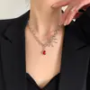 Europa e Estados Unidos joias transfronteiriças estilo ins personalidade exagerada aranha grande pingente de rubi corrente clavícula moda colar curto