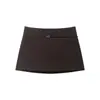Comércio Exterior Transfronteiriço Roupas Femininas Novidades Primavera 2026 Moda Estilo Europeu e Americano Calça Saia Simples Decorada com Cinto Saia Midi 4661522