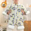 [Versión Extra Gruesa] Pijama de una pieza de invierno para niños y niñas, Saco de dormir de una pieza para bebé niña, Mitad de forro polar, Suave y mullido
