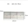 Aparador modular estilo mediados de siglo, mueble de TV Bauhaus, gabinete moderno minimalista de lujo ligero, gabinete blanco de pie para el hogar