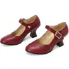 Nuevos zapatos Mary Jane de comercio exterior, diseño de correa retro, estilo europeo y americano, zapatos de temporada baja para primavera y otoño, tacones altos gruesos, zapatos de talla grande burnout
